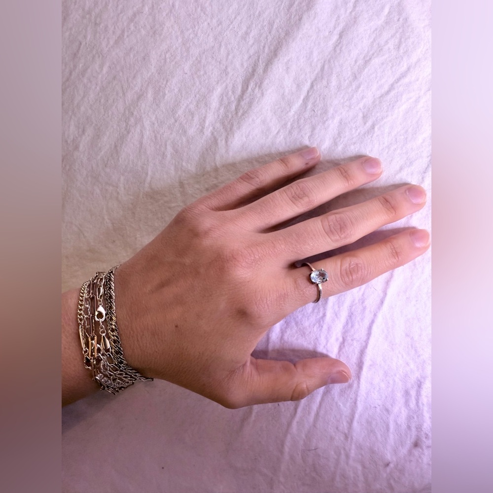 Sterling Silver Blue Topaz Ring - Picture 3 of 3